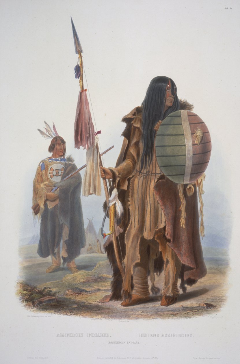 Assiniboin-indianer av Karl Bodmer