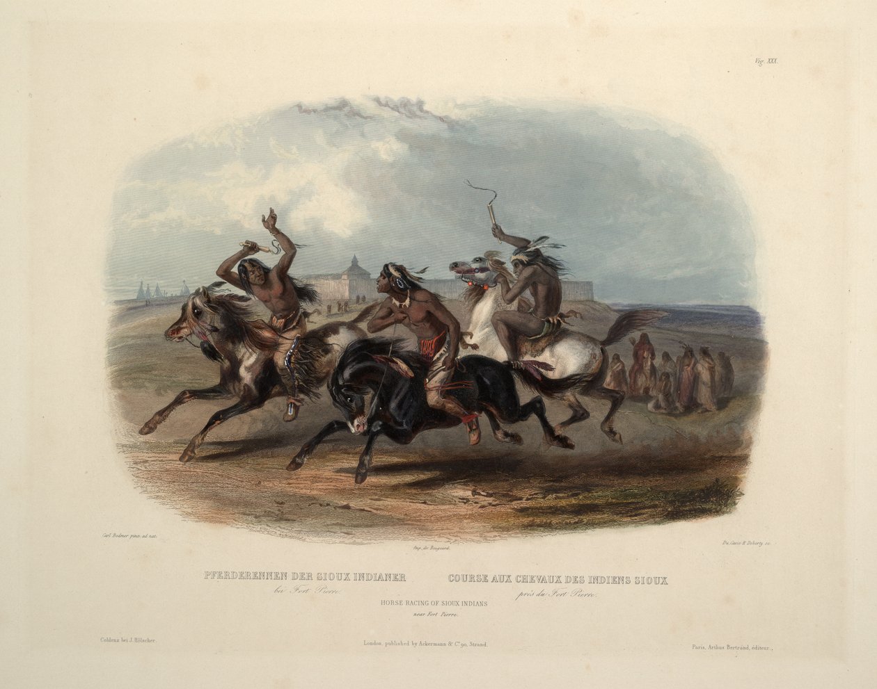 Hästkapplöpning hos siouxindianerna av Karl Bodmer