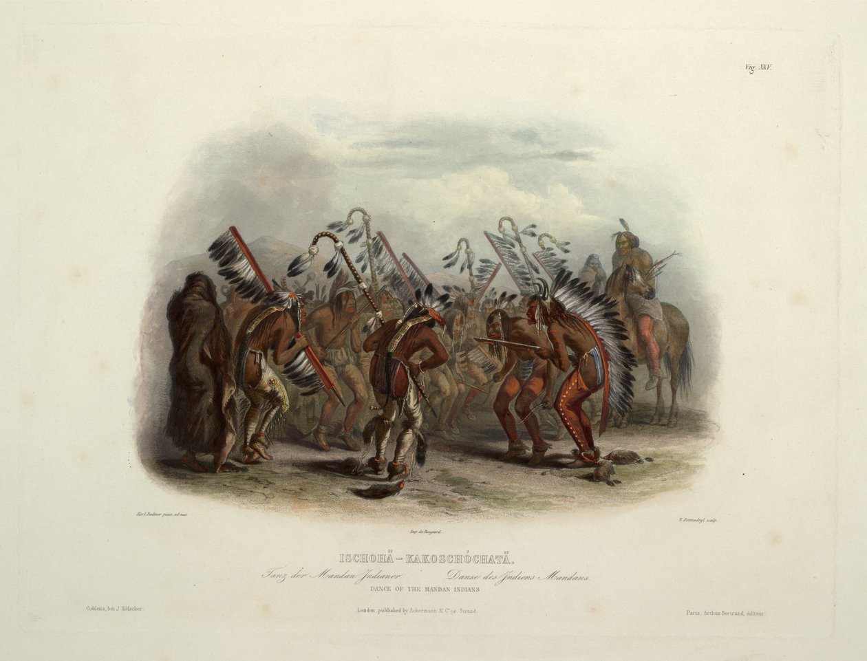 Mandanindianernas Ischohä-Kakoschochatä-dans av Karl Bodmer