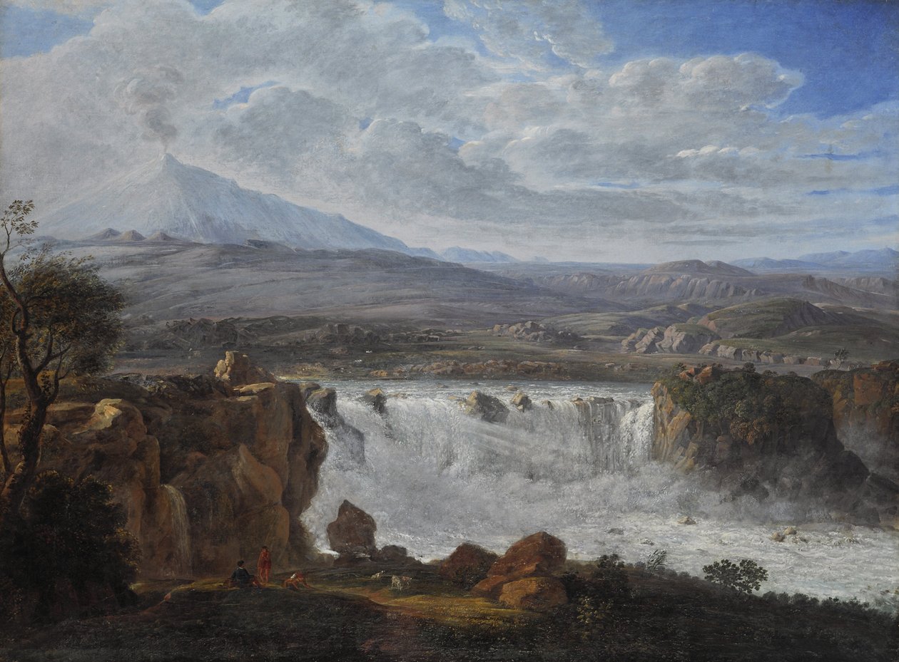 The Caracci Waterfall Near Aderno at the Foot of Mt. Etna av Karl Gothard Grass
