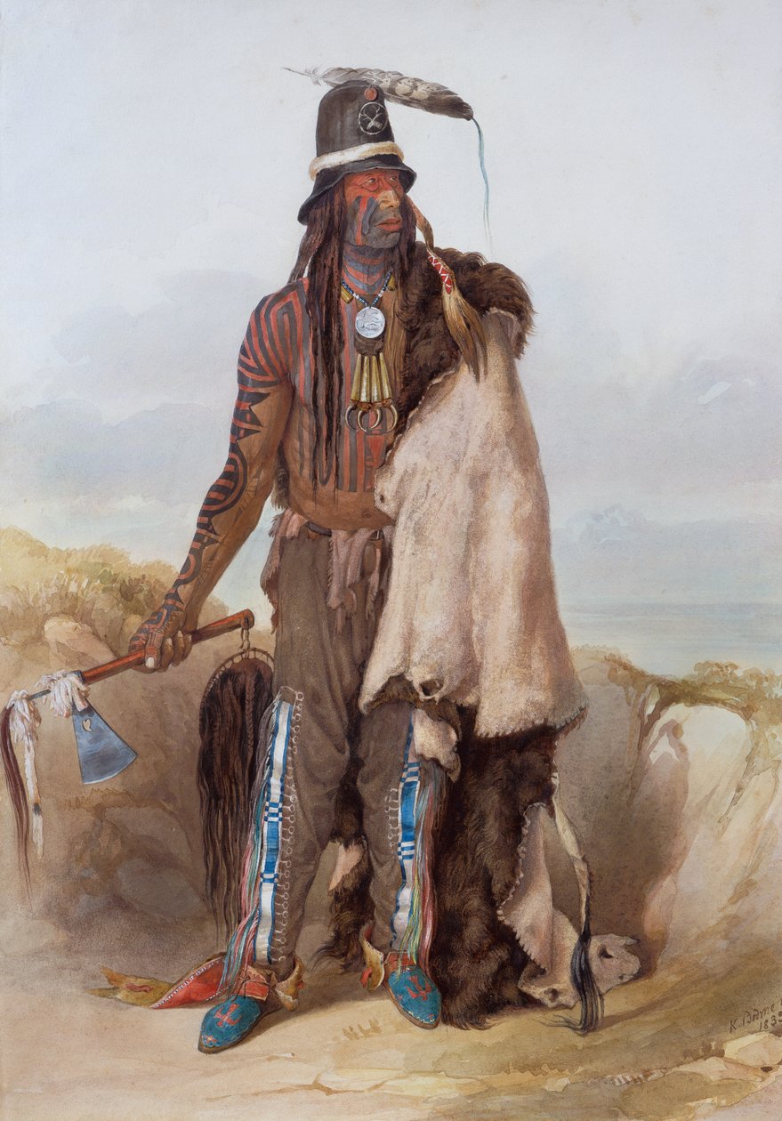 Abdih-Hiddisch, Minatarrehövdingen av Karl Bodmer