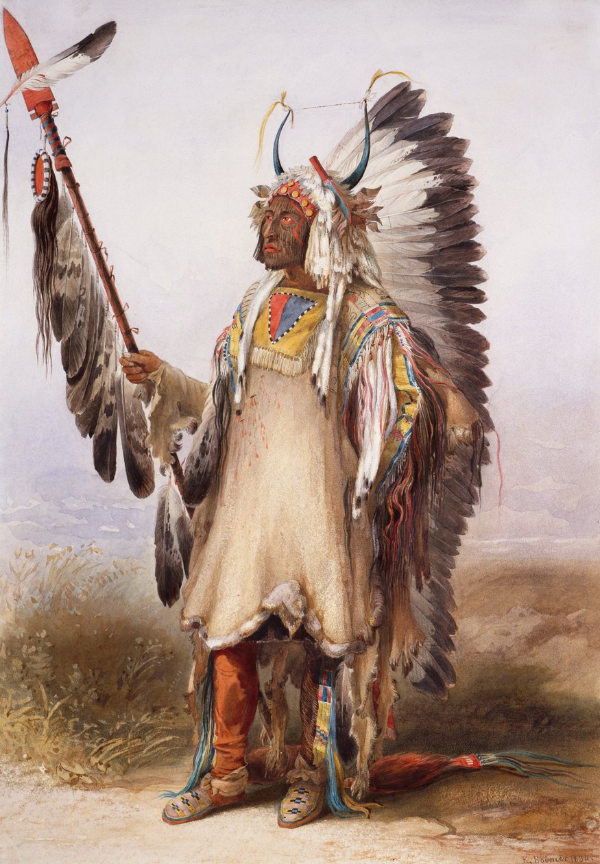 Mató-Tópe, chef för Mandan av Karl Bodmer