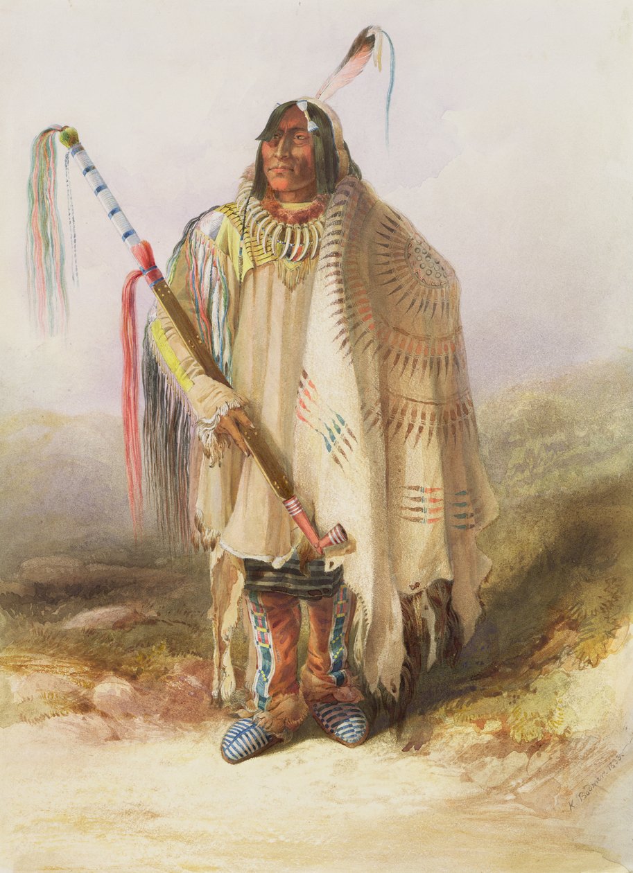Pehriska-Ruhpa, Hidatsa-krigare av Karl Bodmer