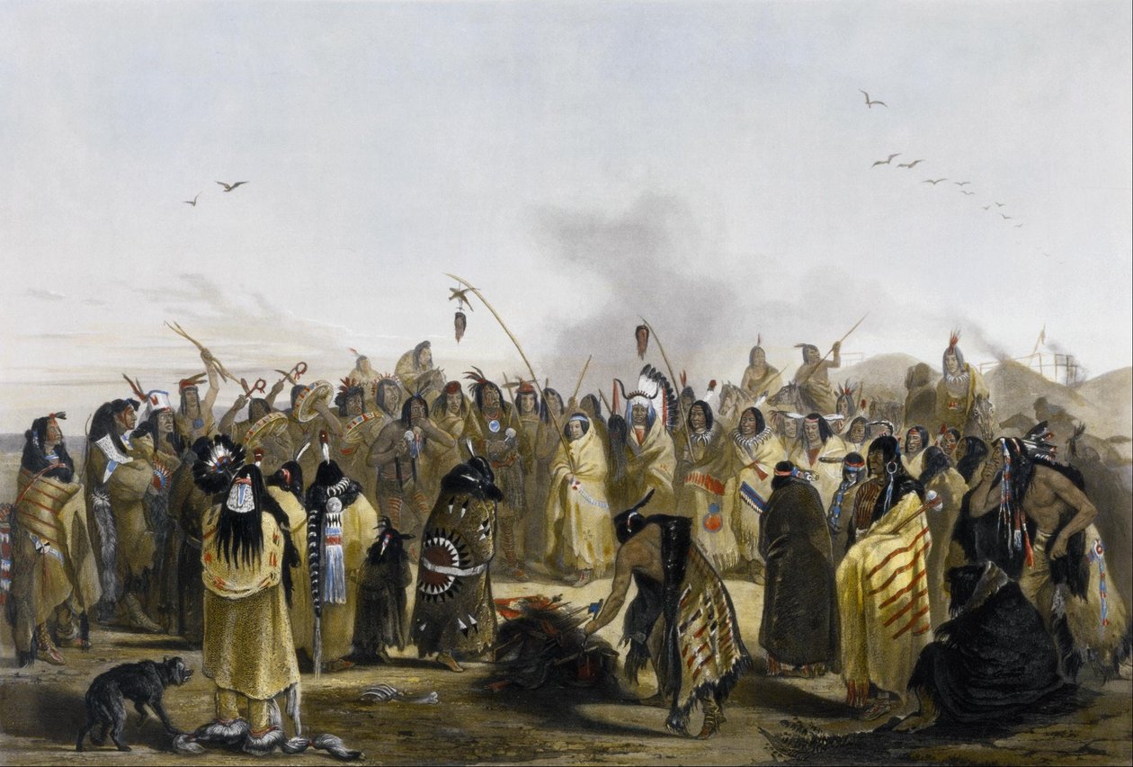 Minitarernas skalpdans av Karl Bodmer
