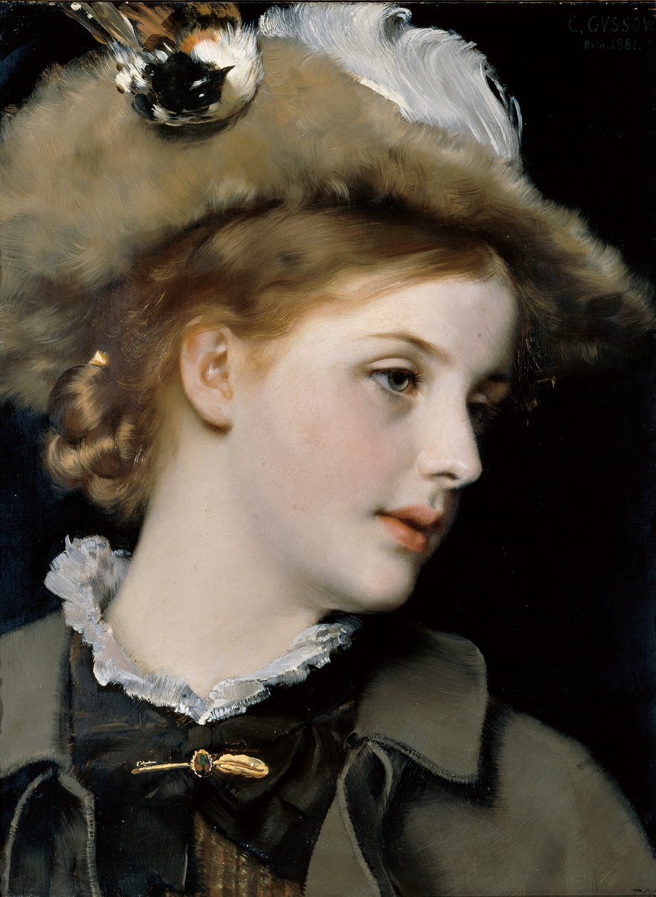 porträtt av en dam av Karl Gussow
