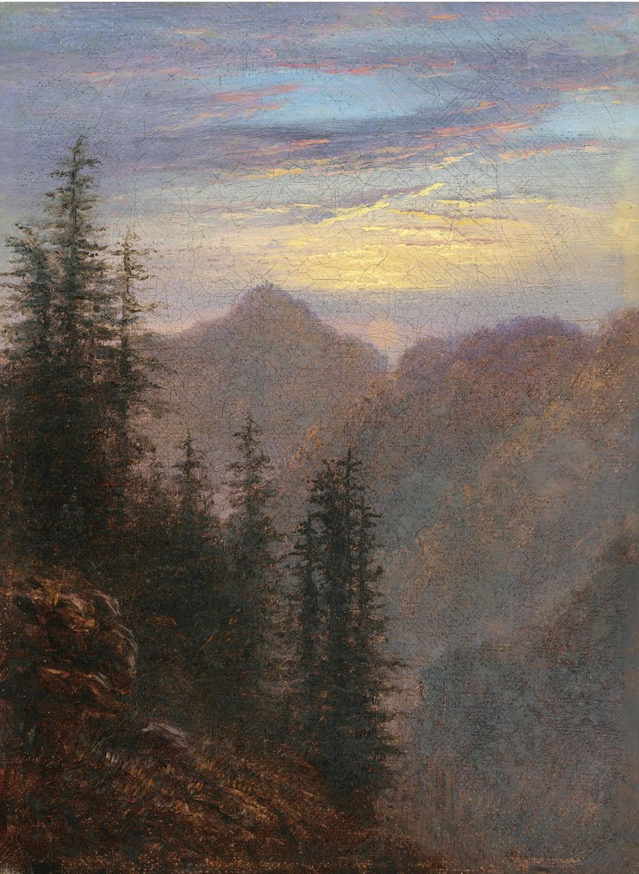 Utsikt över bergen i skymningen av Karl Gustav Carus