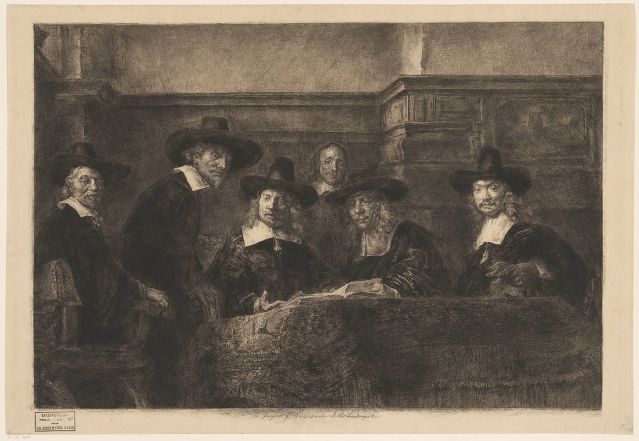 The Staalmeesters, efter Rembrandt. av Karl Köpping