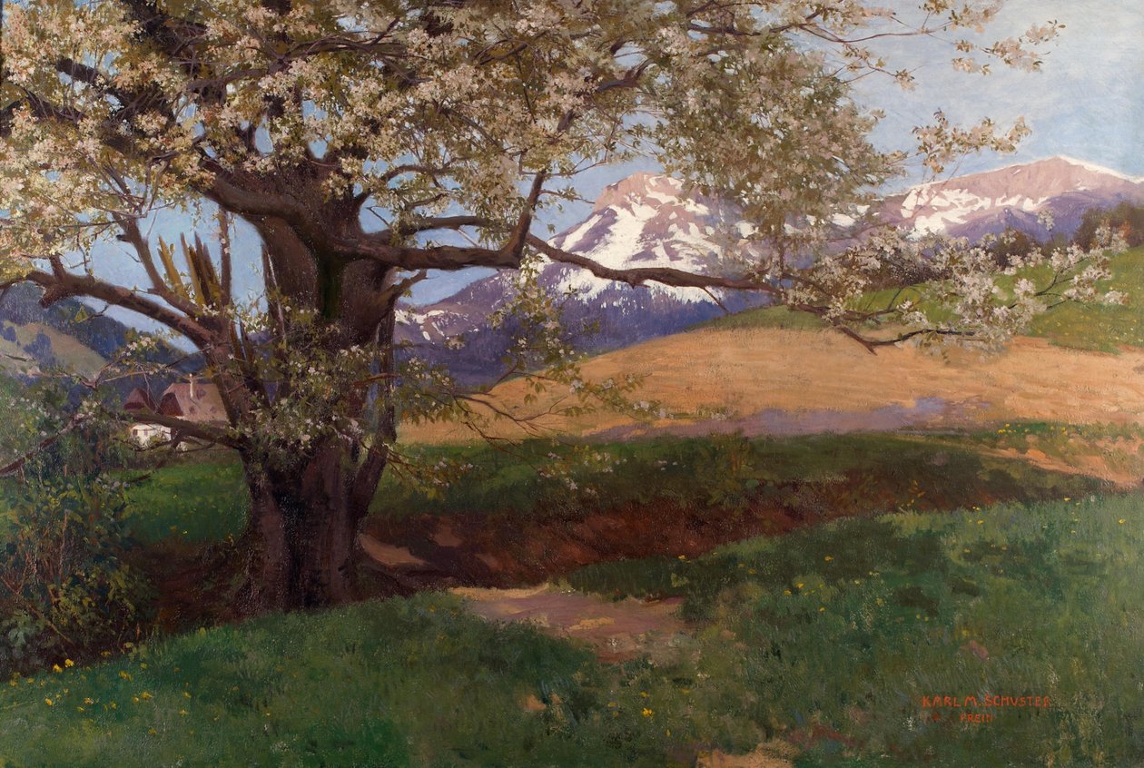 Blommande körsbärsträd av Karl Maria Schuster