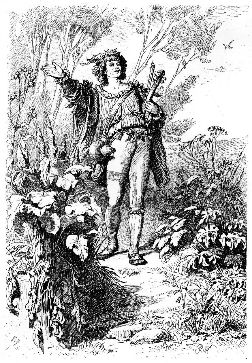 Minnesanger, c1880-1882. av Karl Theodor von Piloty