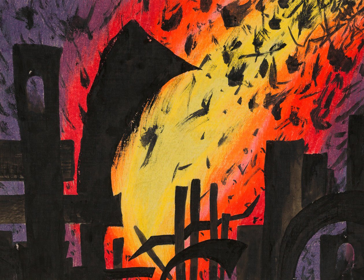 Catastrophe, c.1928 (indisk bläck på papper) av Karl Wiener