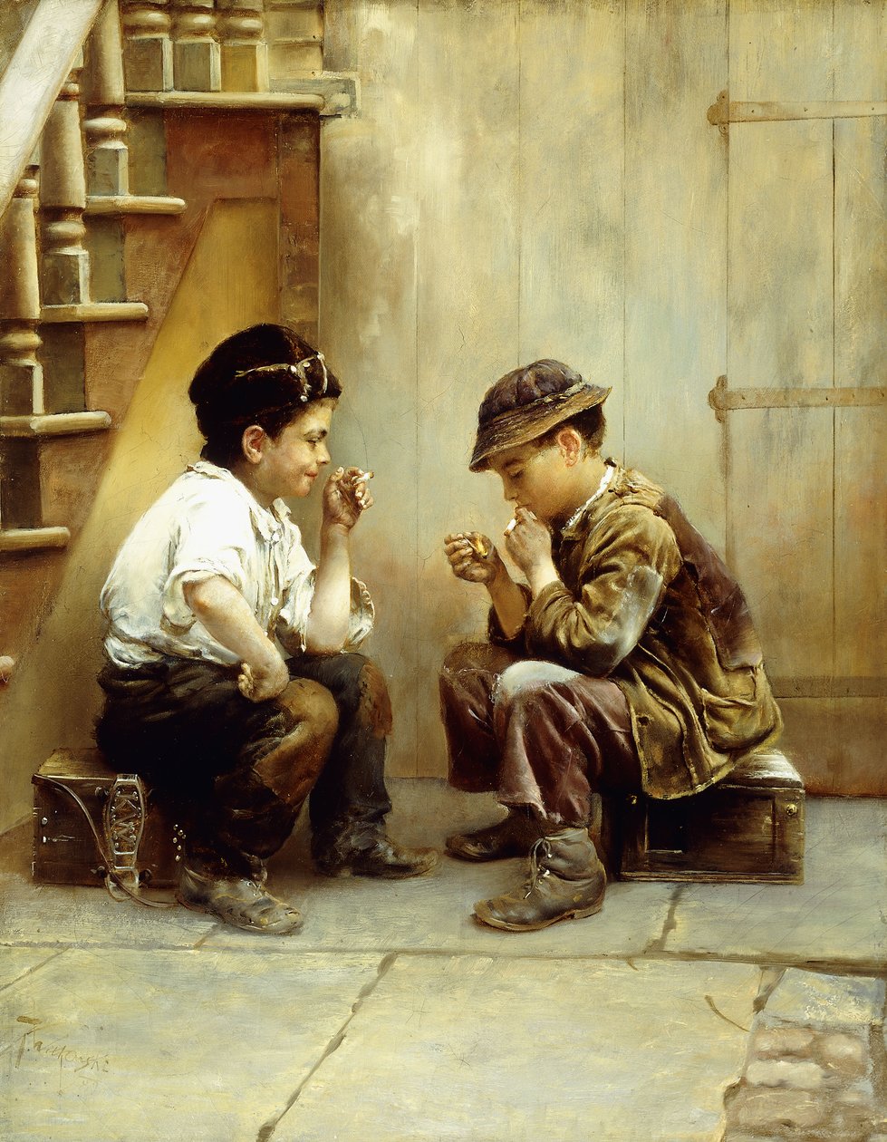 Deras första rök, 1889 av Karl Witkowski