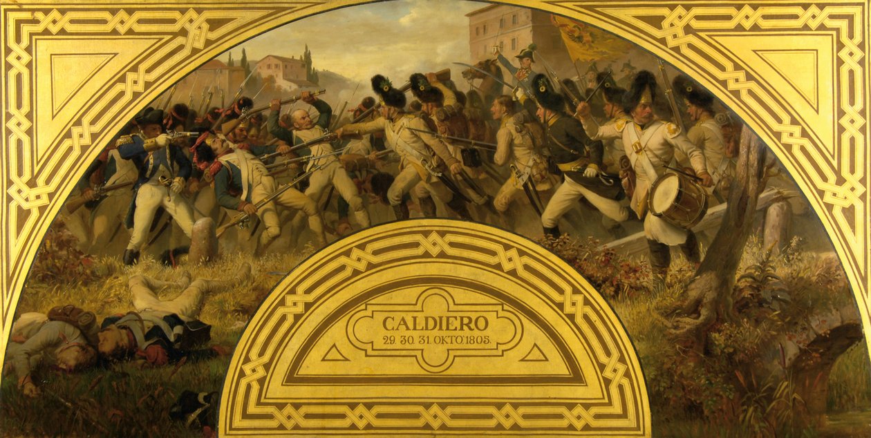 Slaget vid Caldiero 1805 av Karl von Blaas