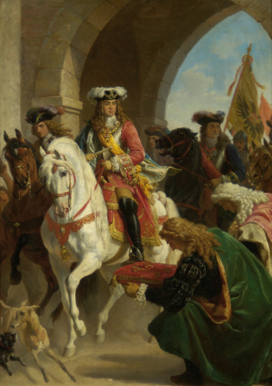 Karl III:s inträde. i Madrid 1710 av Karl von Blaas
