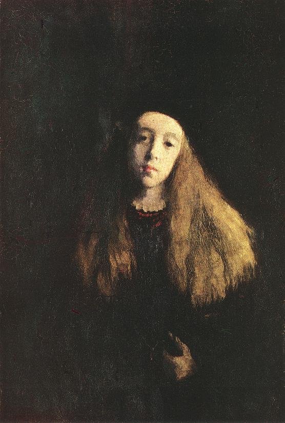 Noemi with Let Down Hair av Károly Ferenczy