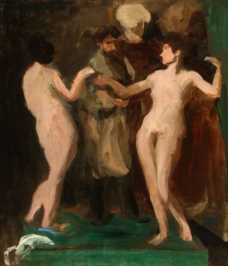 Painter and Models av Károly Ferenczy