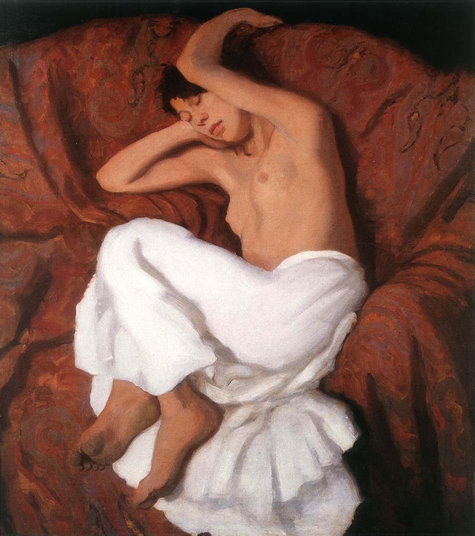 Sleeping Gypsy Girl av Károly Ferenczy