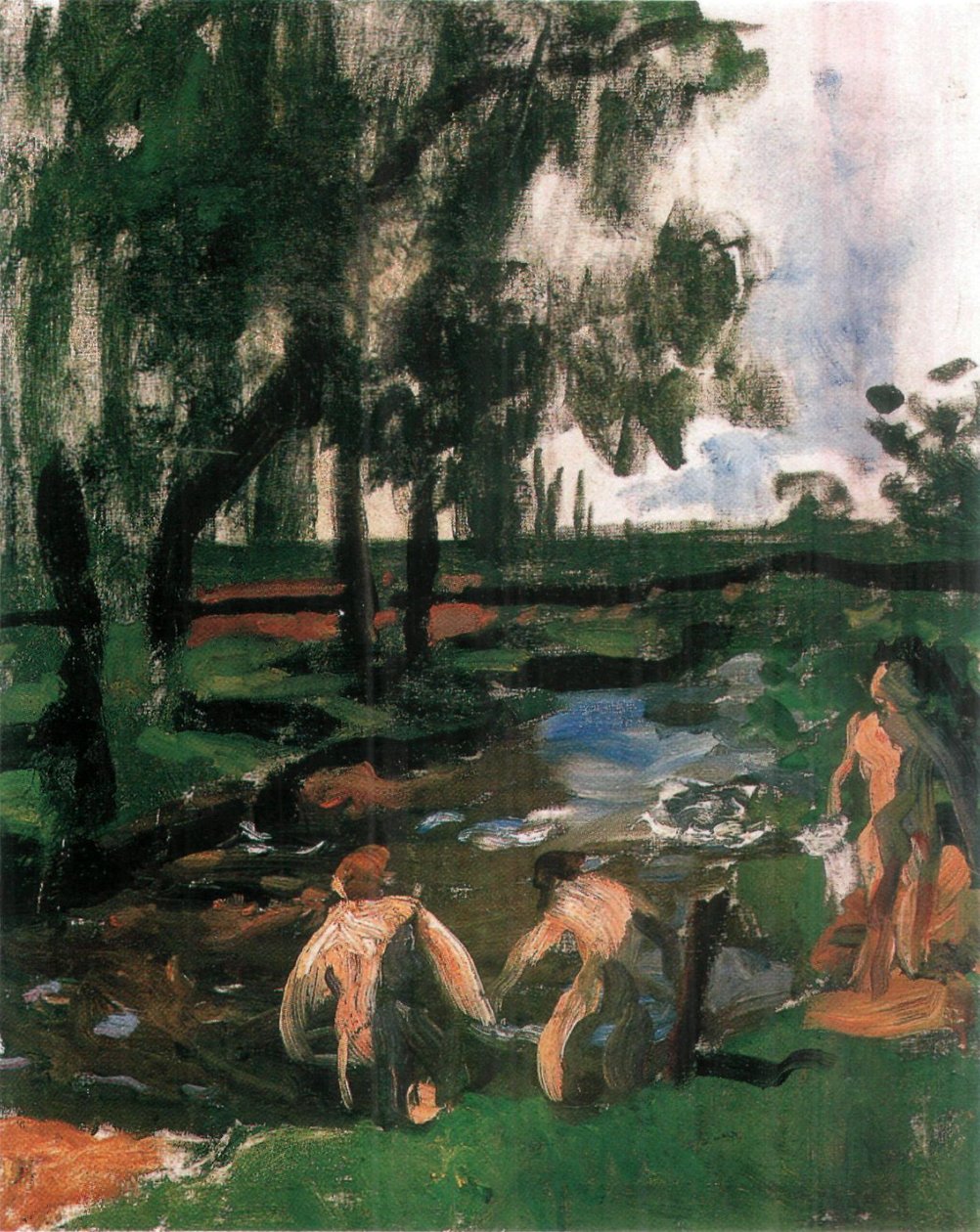 Summer Bathing Boys sketch av Károly Ferenczy
