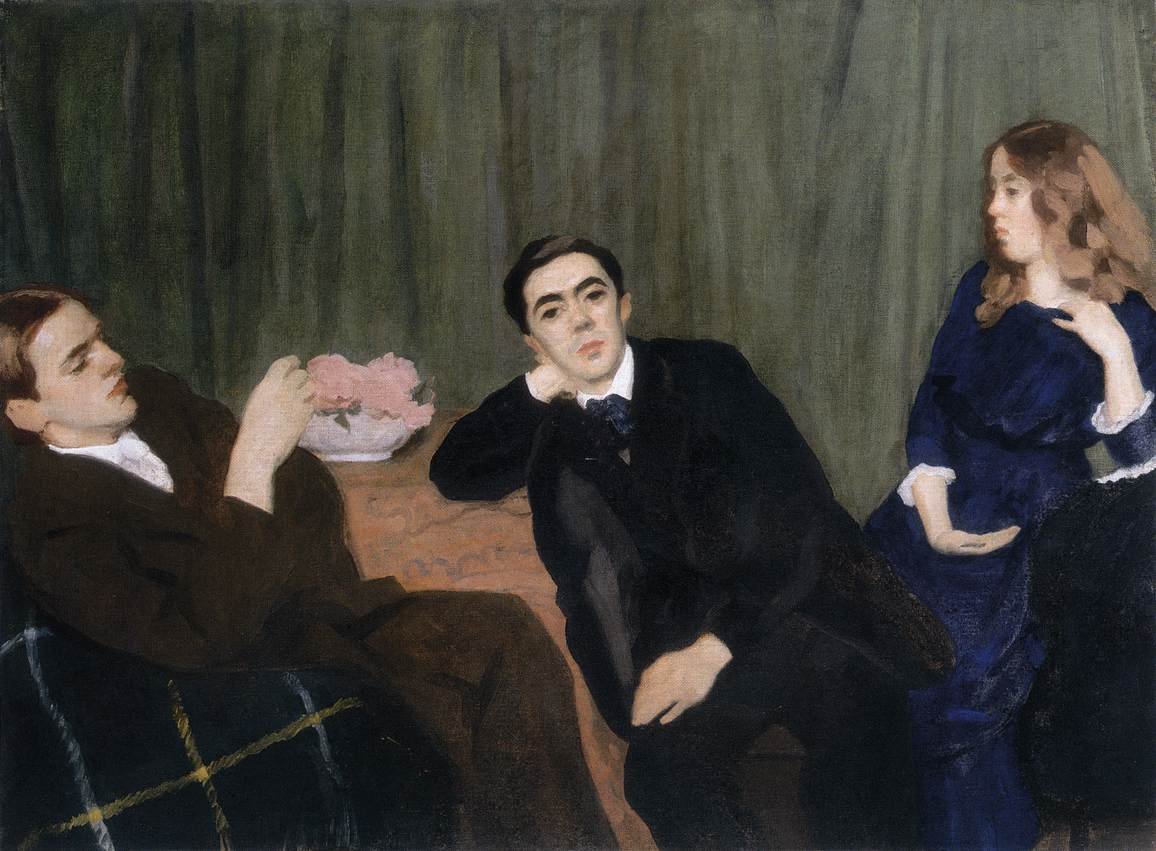 Triple Portrait Sister and Brothers av Károly Ferenczy