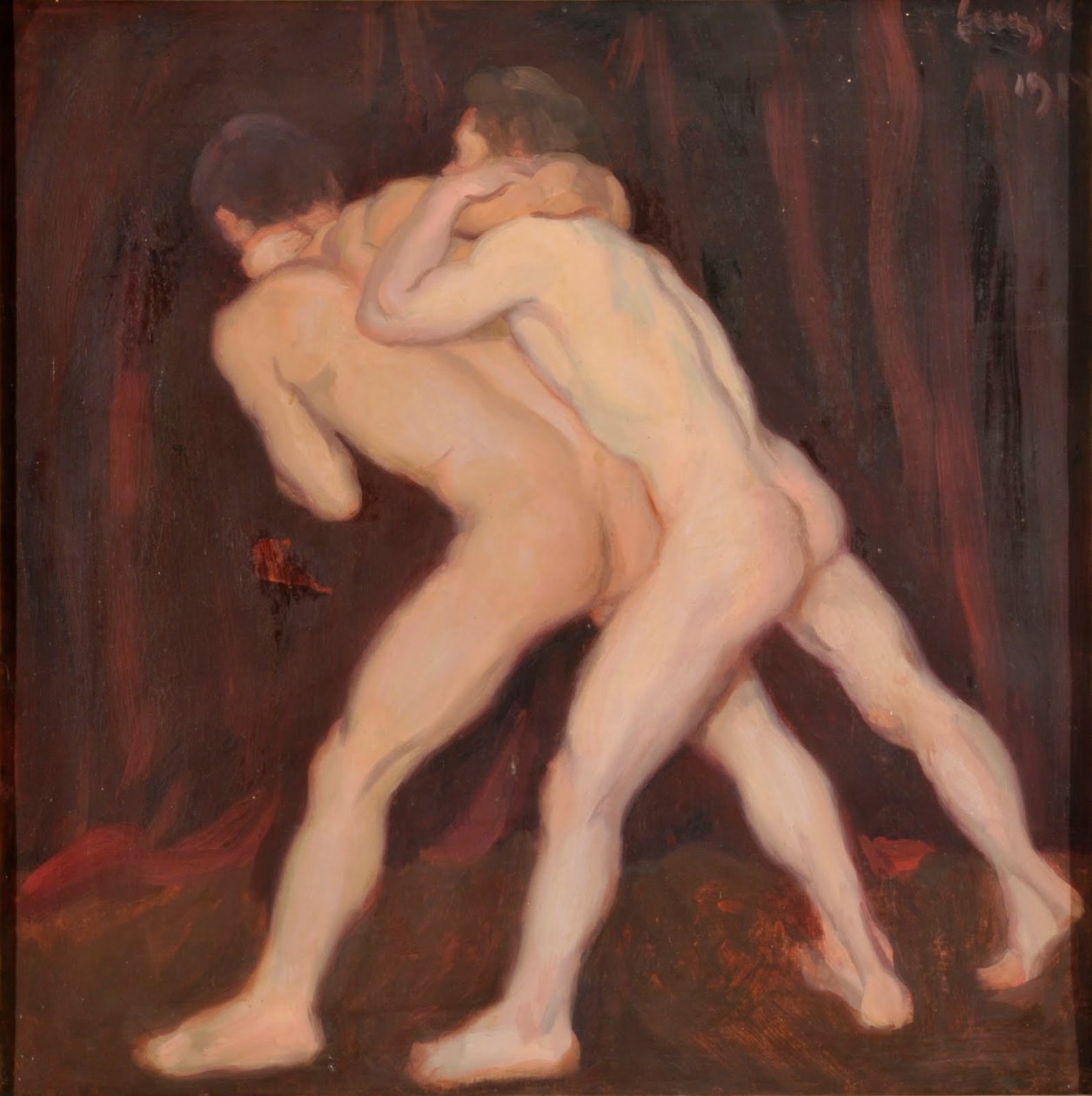 Wrestlers av Károly Ferenczy