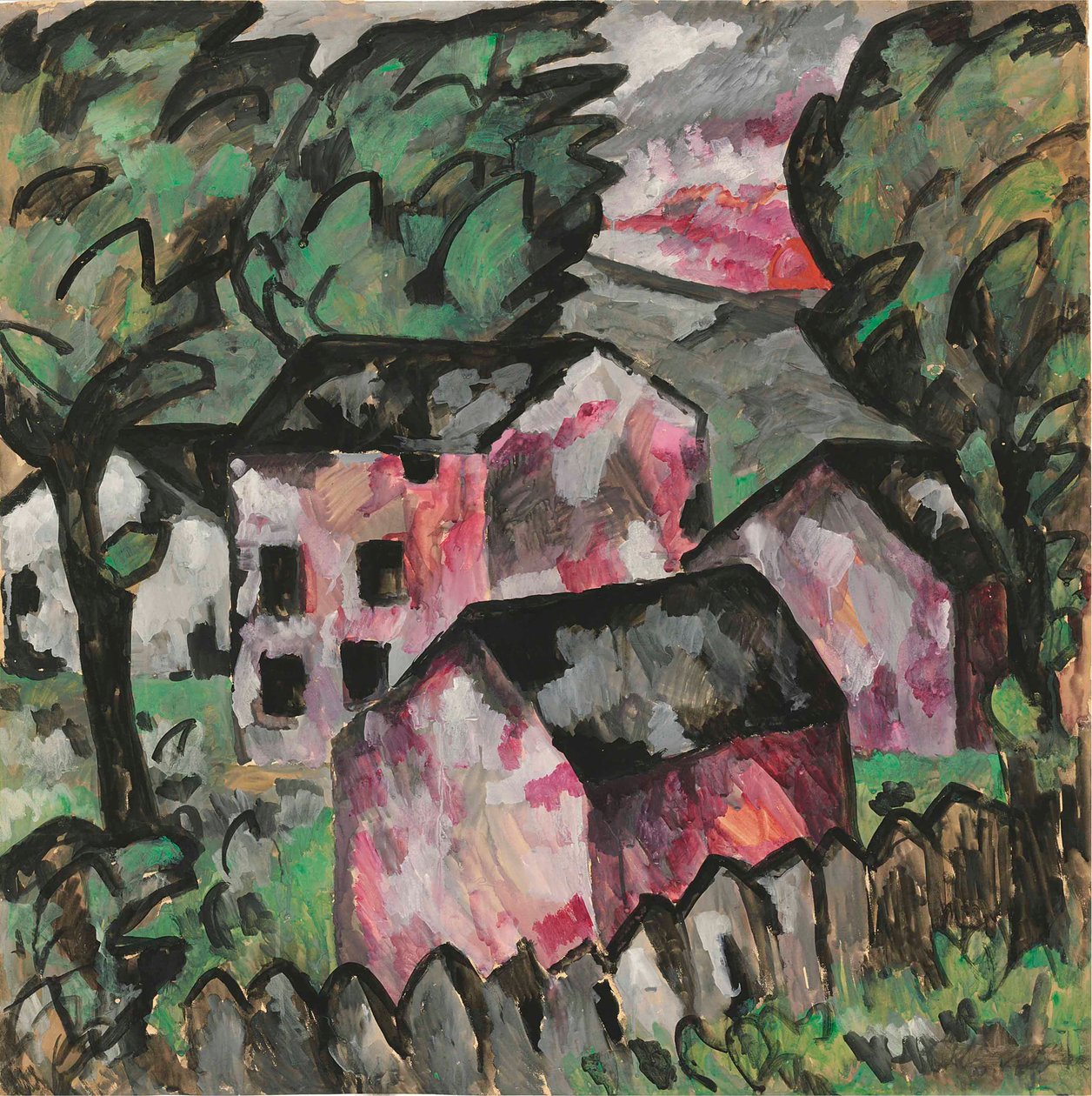 Landskap, 1911. av Kazimir Severinovich Malevich
