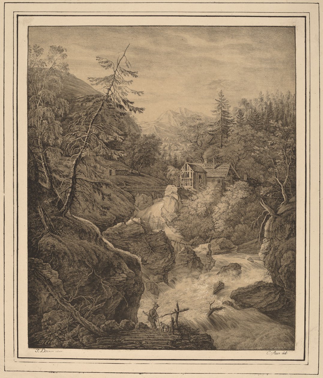 Vattenfall, 1820-talet. av Kaspar Auer