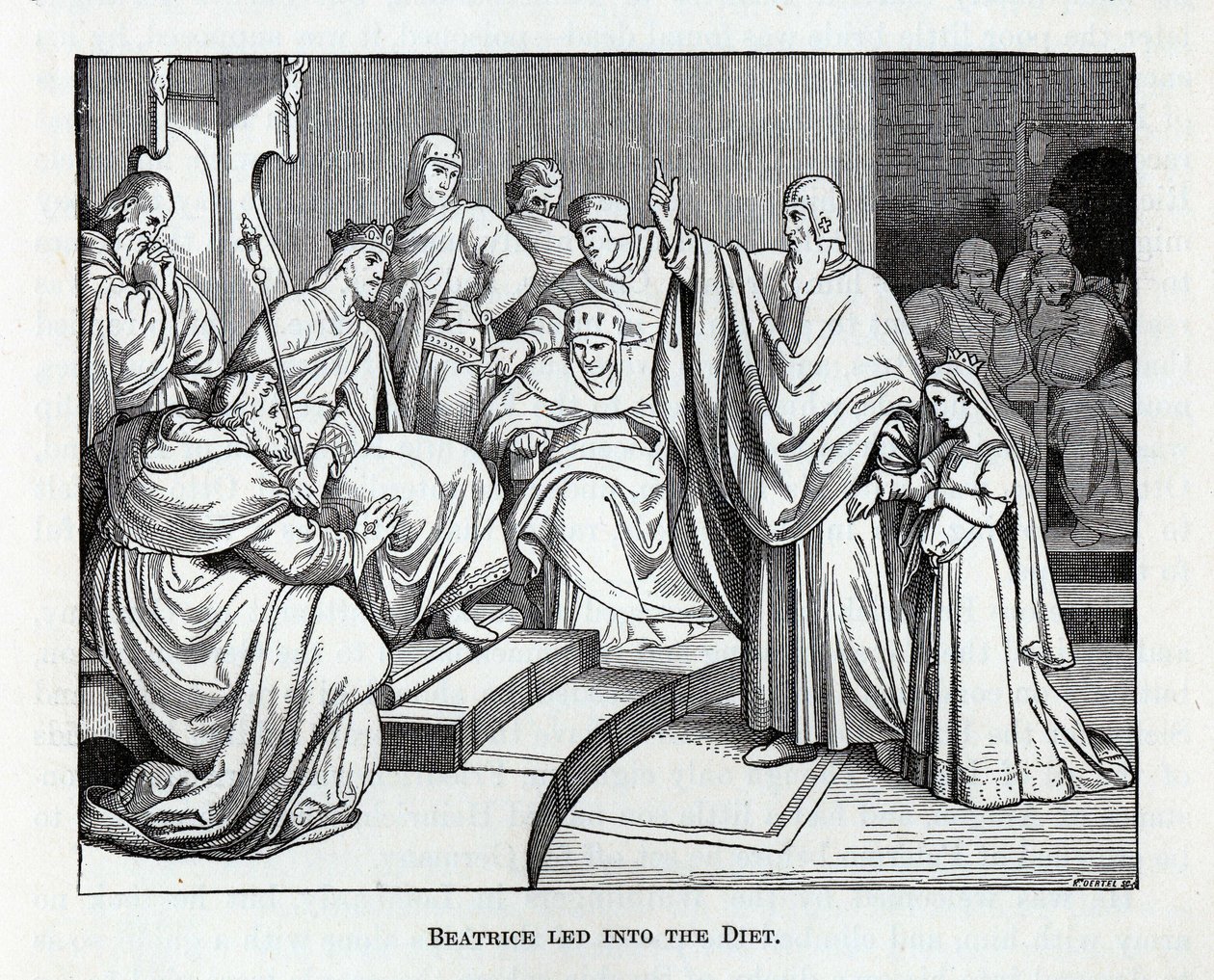 Beatrice ledde in i riksdagen 1882 av Kaspar Oertel