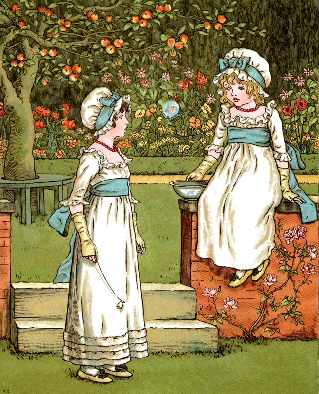"Bubbles" av Kate Greenaway. av Kate Greenaway