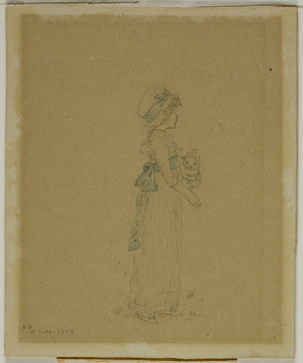 Flicka med katt av Kate Greenaway