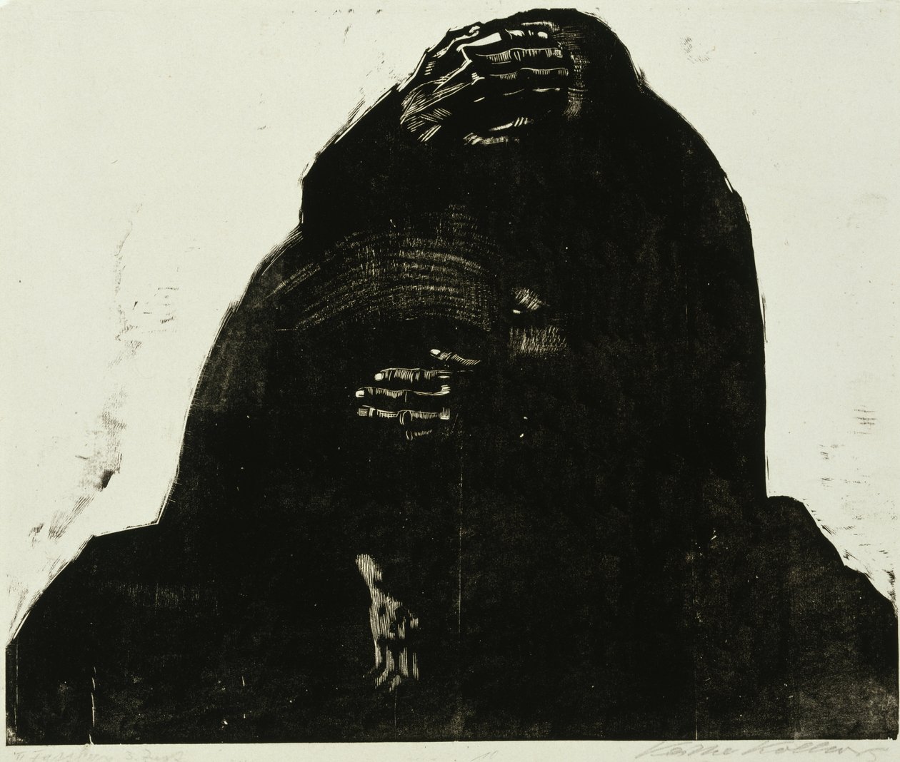 Föräldrarna, nummer III av Käthe Kollwitz