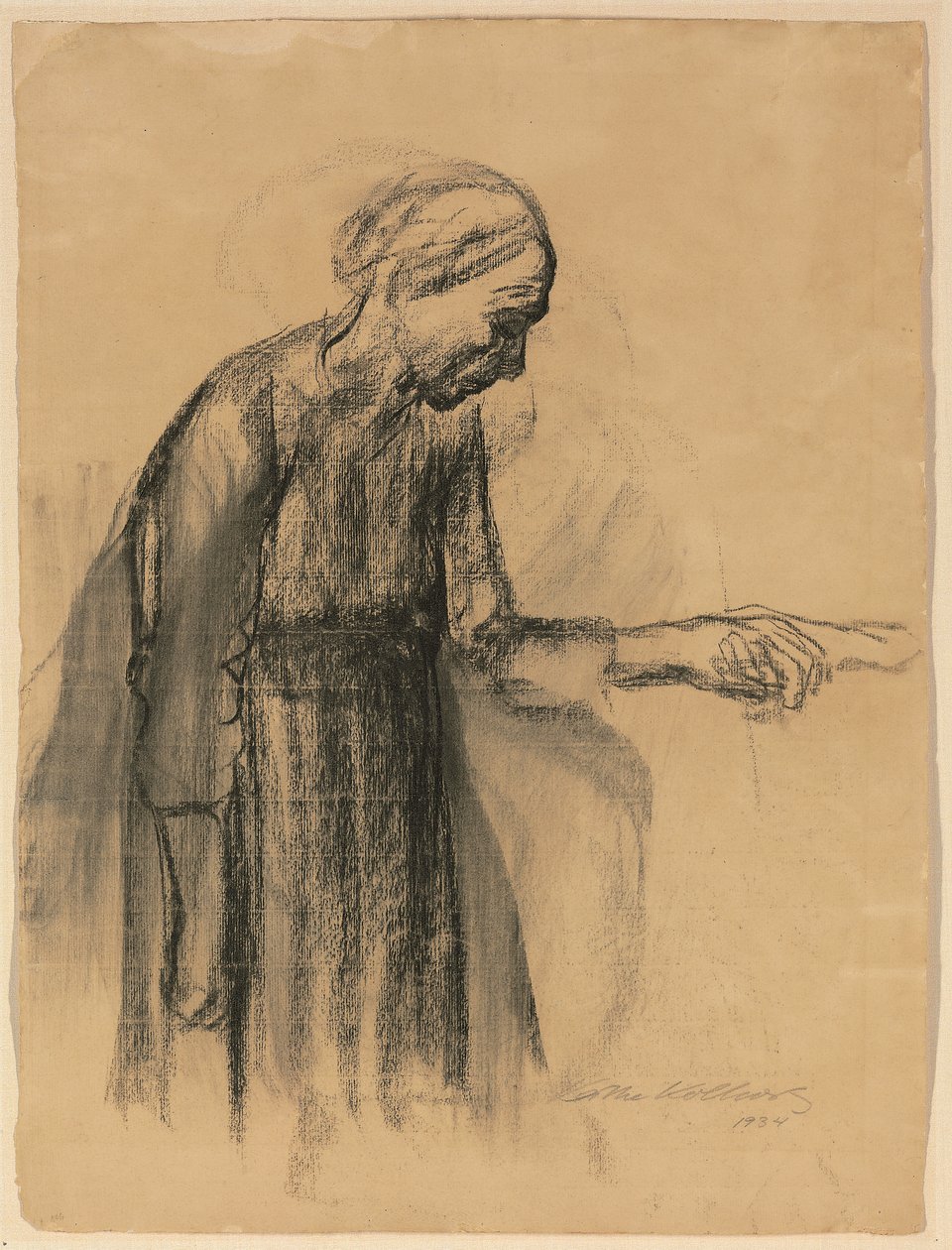 Kvinnan anförtror sig själv till döden, 1934 av Käthe Kollwitz