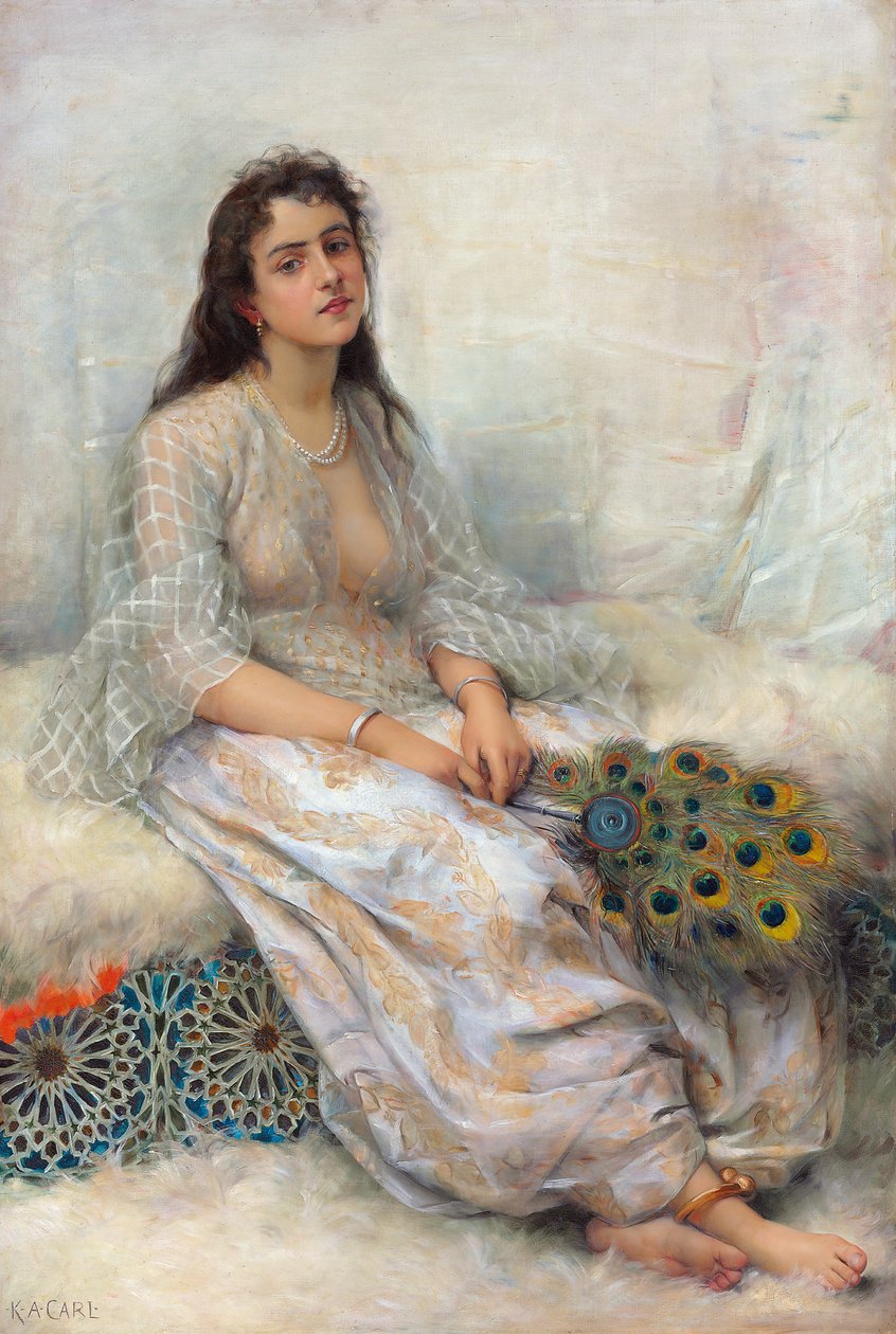 An Oriental Beauty (olja på duk) av Katherine Augusta Carl