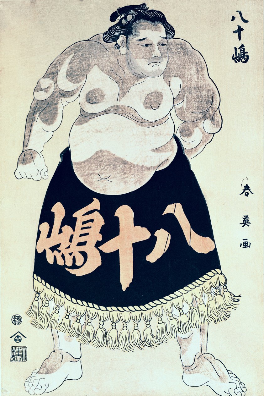 A Wrestler (träblocktryck) av Katsukawa Shun