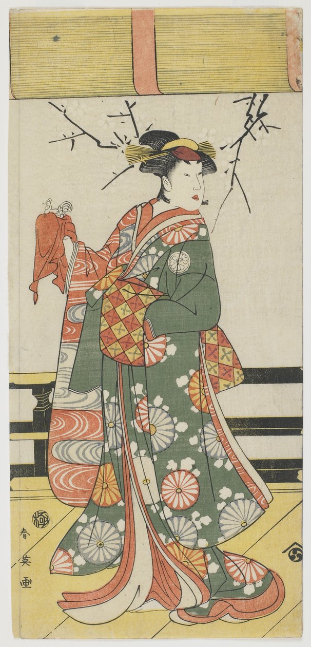 Segawa Kikunojo III as Itohagi, 1792 (colour woodblock print) av Katsukawa Shun