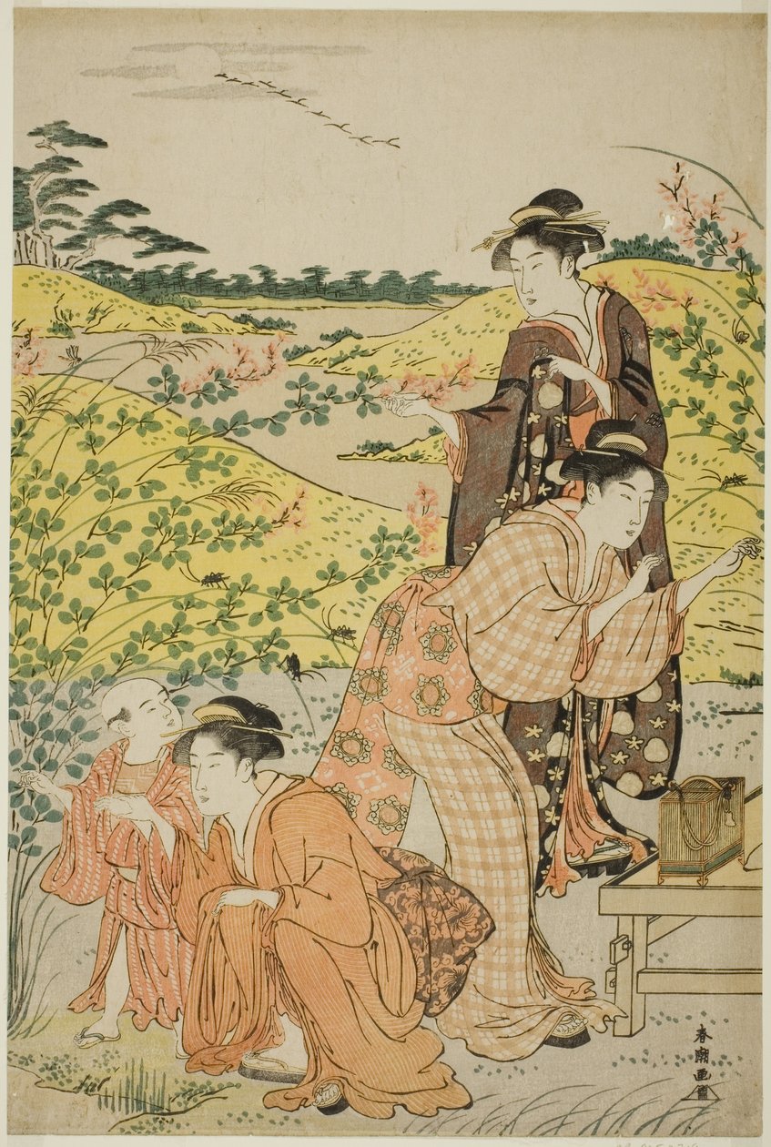 En picknickfest av Katsukawa Shuncho