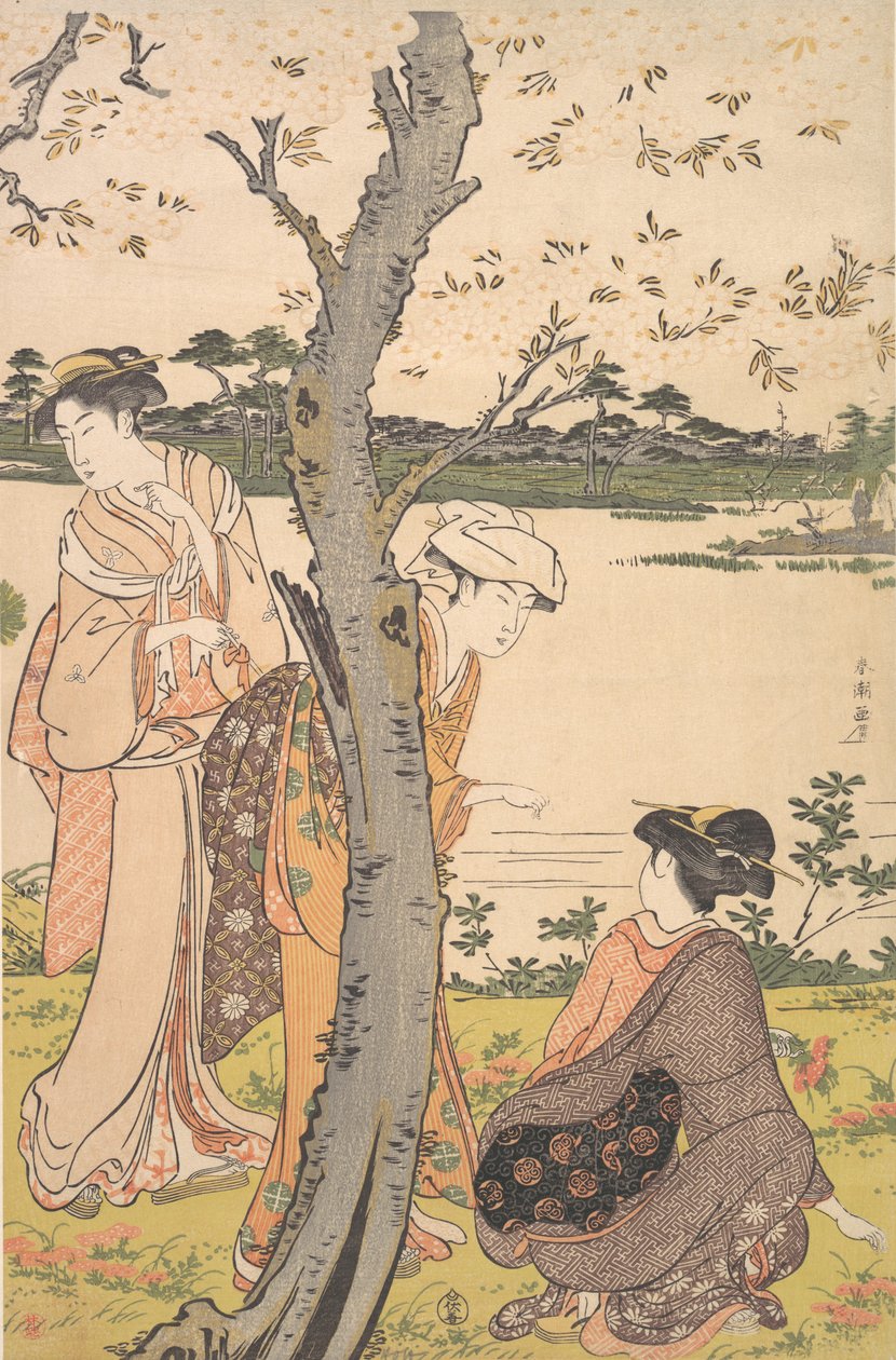 Samla unga blommor, sent 1700-tal. av Katsukawa Shuncho