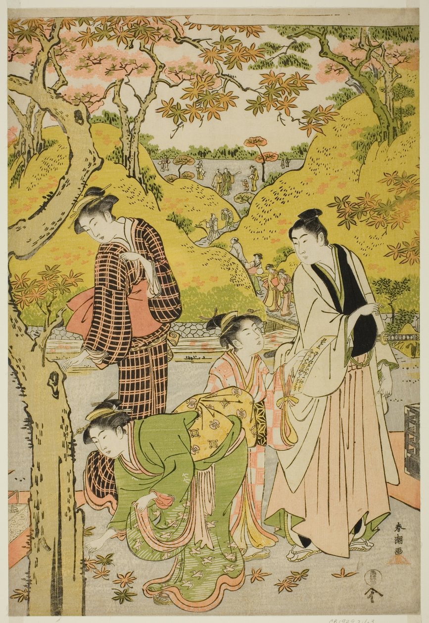 Picknick på hösten av Katsukawa Shuncho