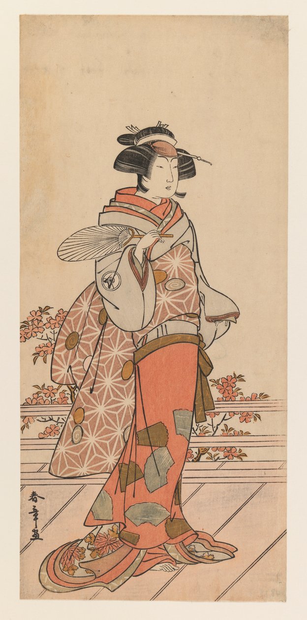 Iwai Hanshiro IV, ca 1785 (träblock i färg) av Katsukawa Shunsho