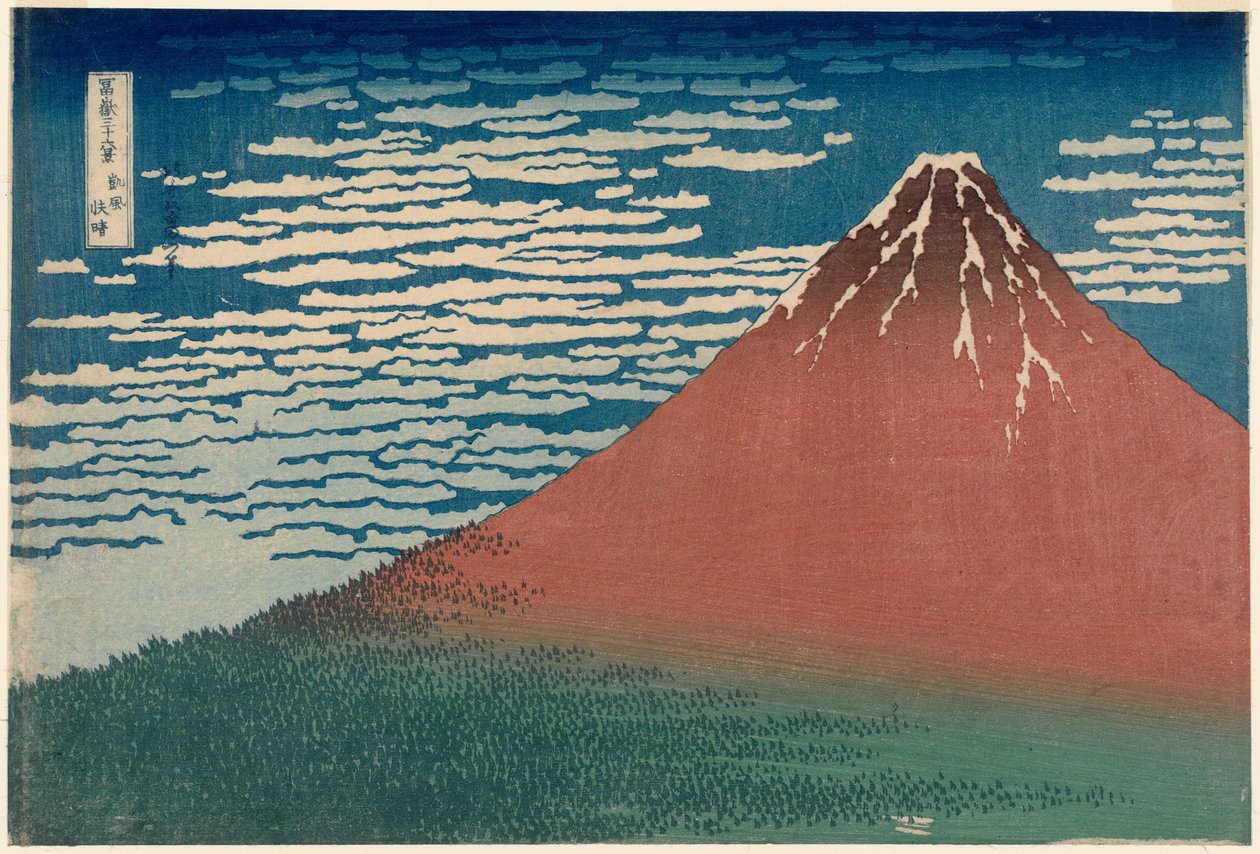 Röd fuji av Katsushika Hokusai