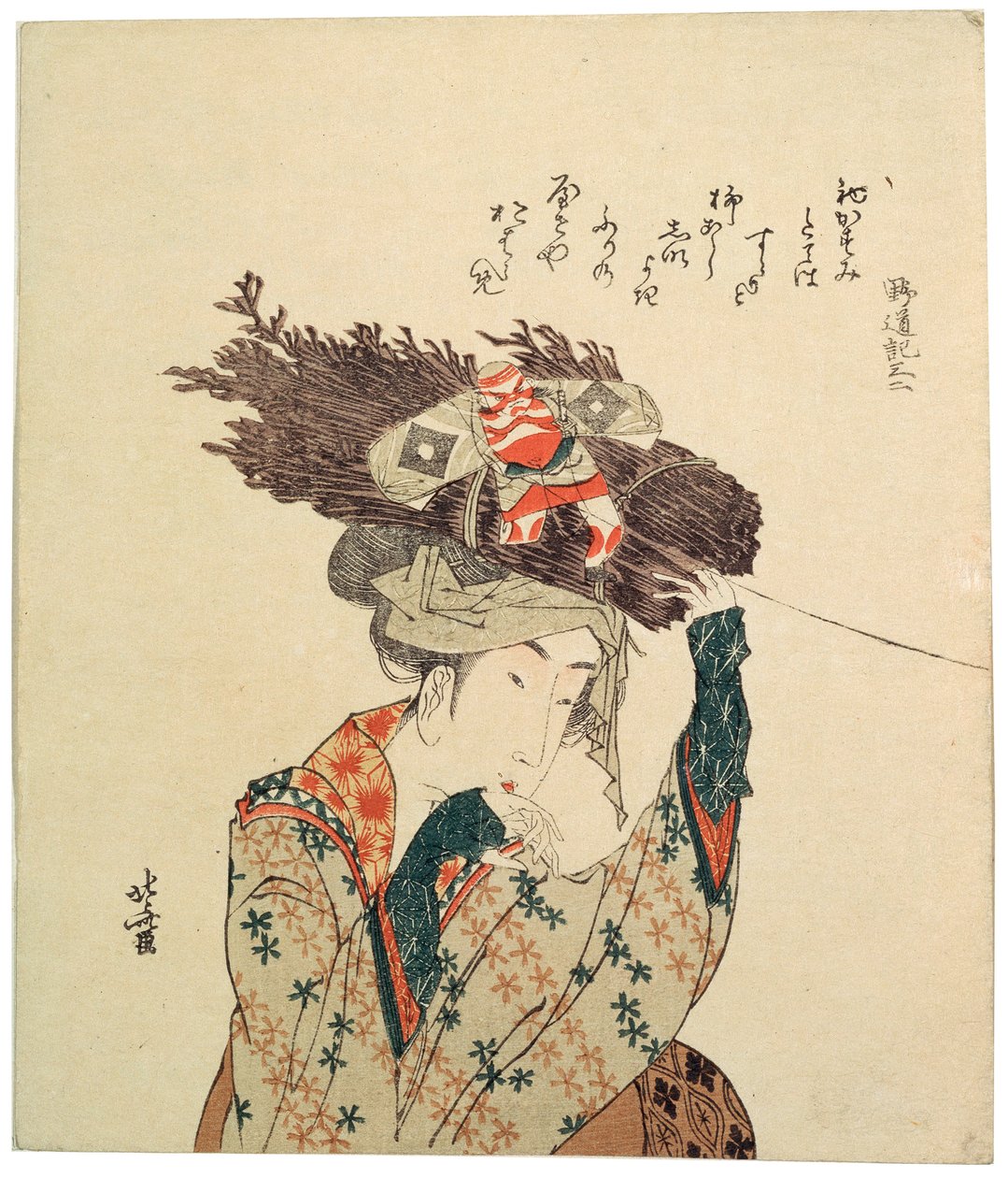En flicka från Ohara, 1806-1815. av Katsushika Hokusai