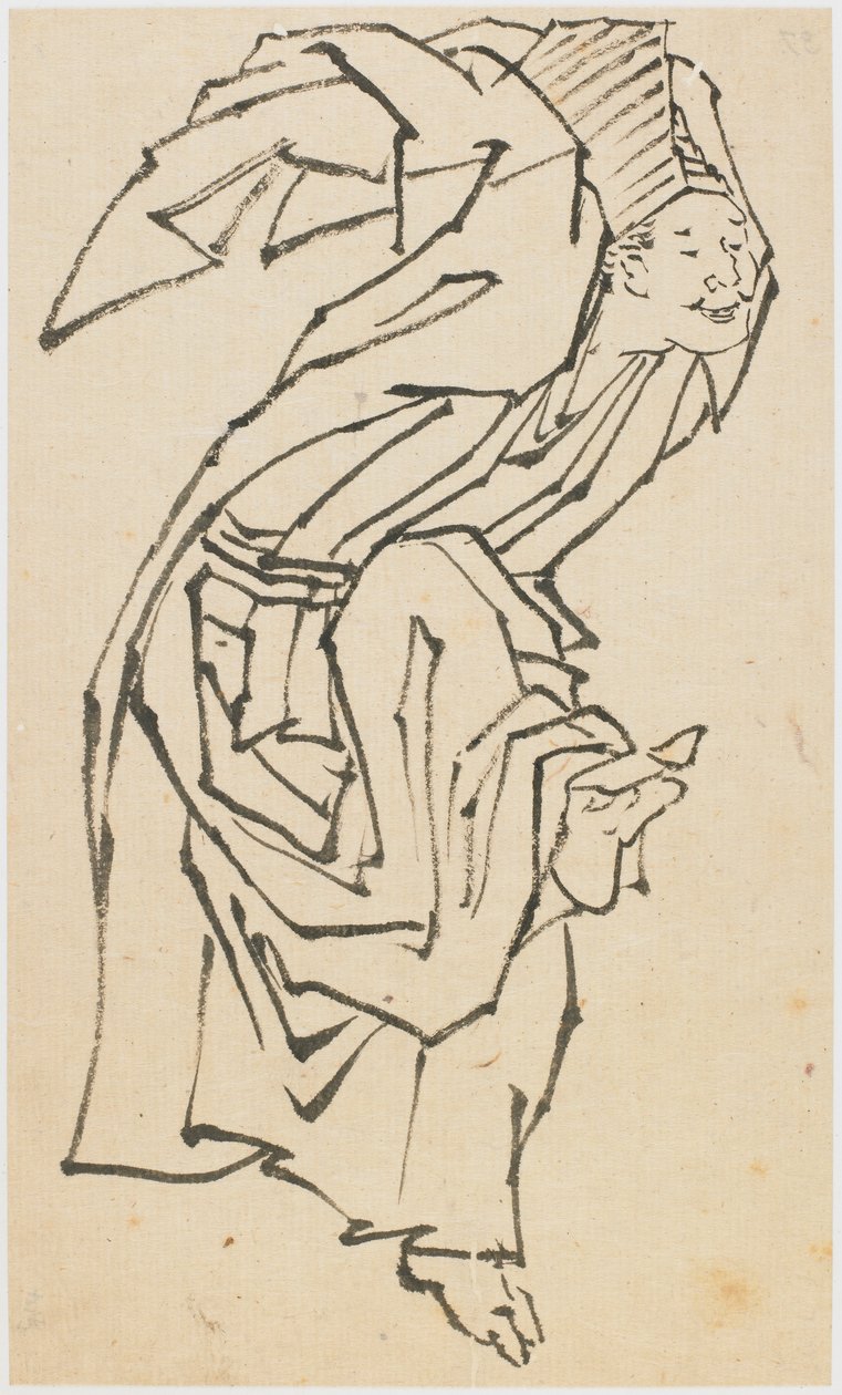 En Sambaso-dansare, sent 1700-tidigt 1800-tal. av Katsushika Hokusai