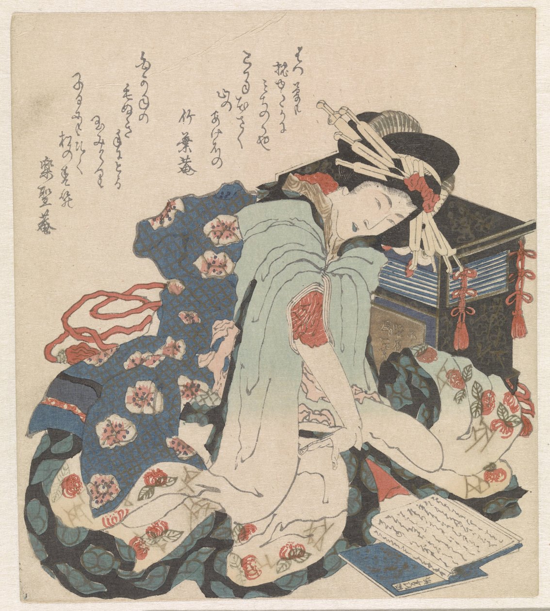 läsande kvinna av Katsushika Hokusai