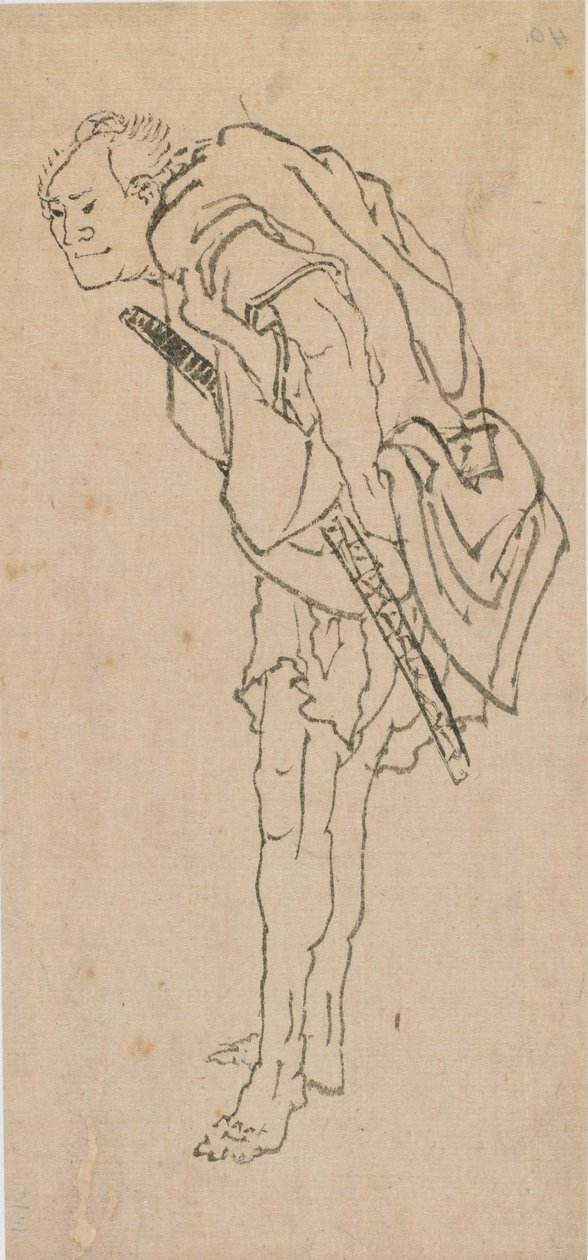 Stående man, sent 1700-tidigt 1800-tal. av Katsushika Hokusai