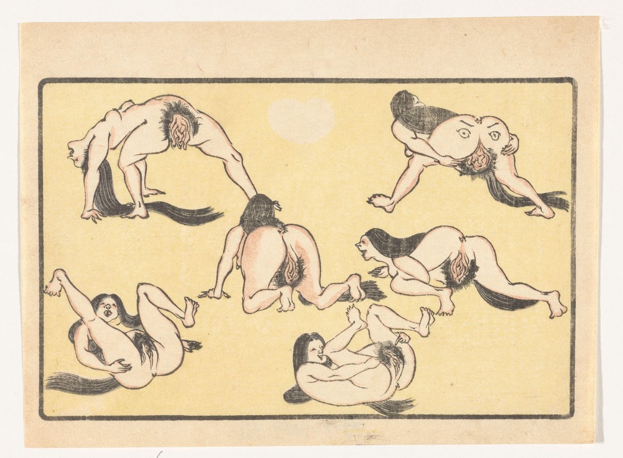 nakna kvinnor The Big Tail (serietitel) av Kawanabe Kyosai