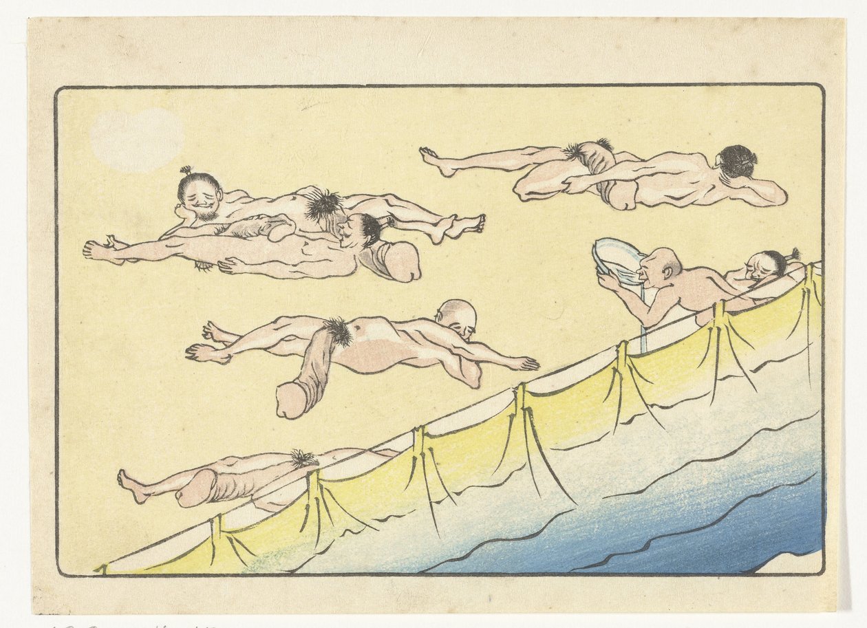 vilande män The Big Tail (serietitel) av Kawanabe Kyosai