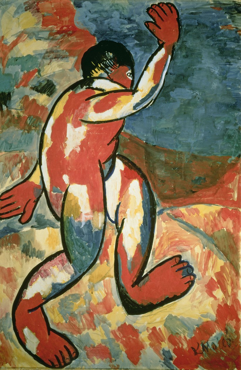 A Bather, 1911 (gouache på papper) av Kazimir Severinovich Malevich