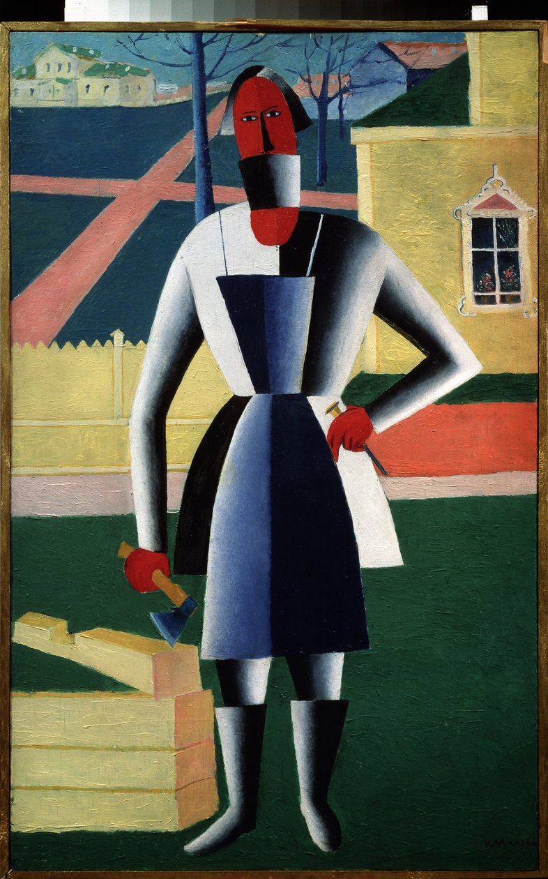 A Carpenter (olja på duk) av Kazimir Severinovich Malevich