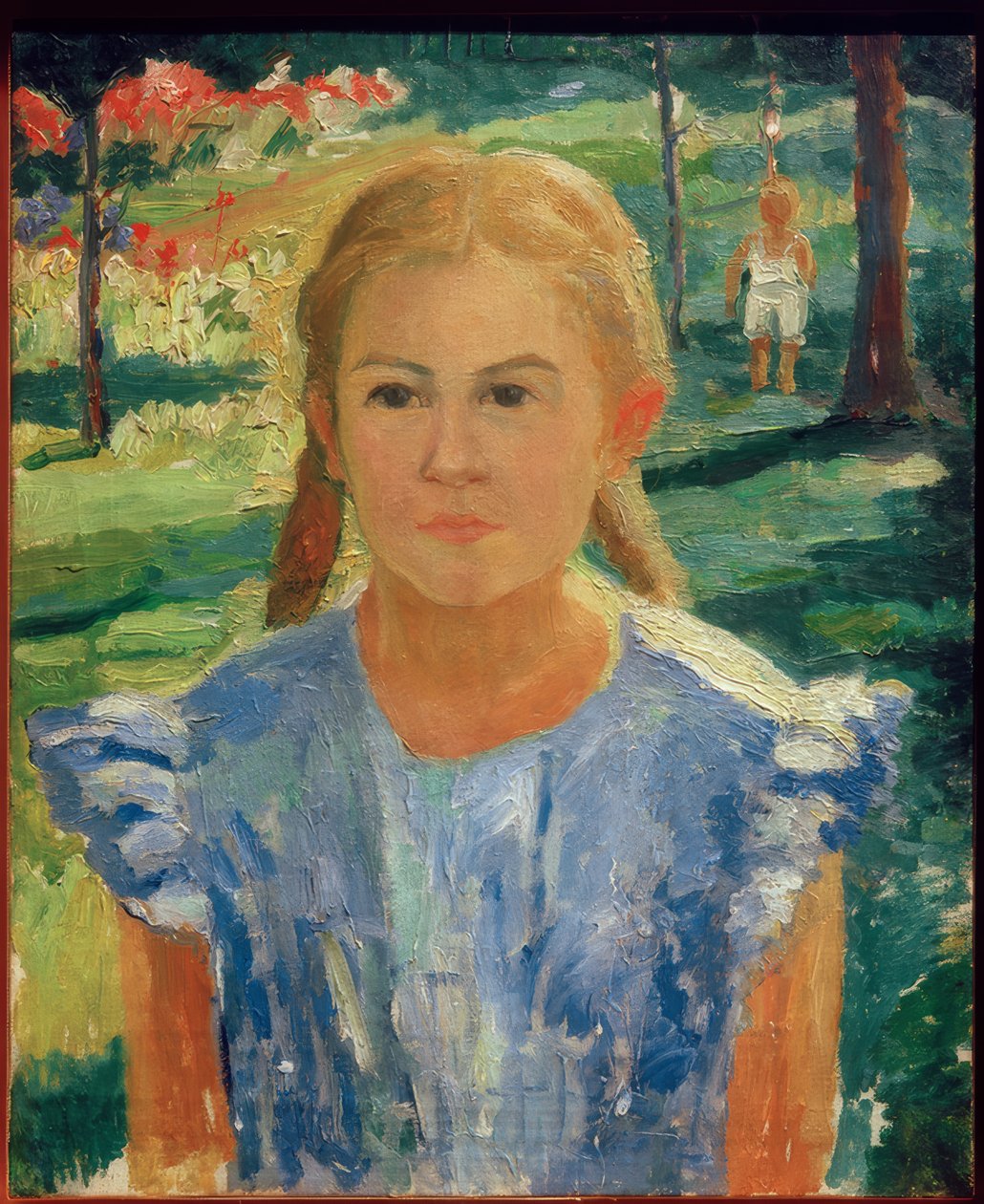 Porträtt av Una av Kazimir Severinovich Malevich