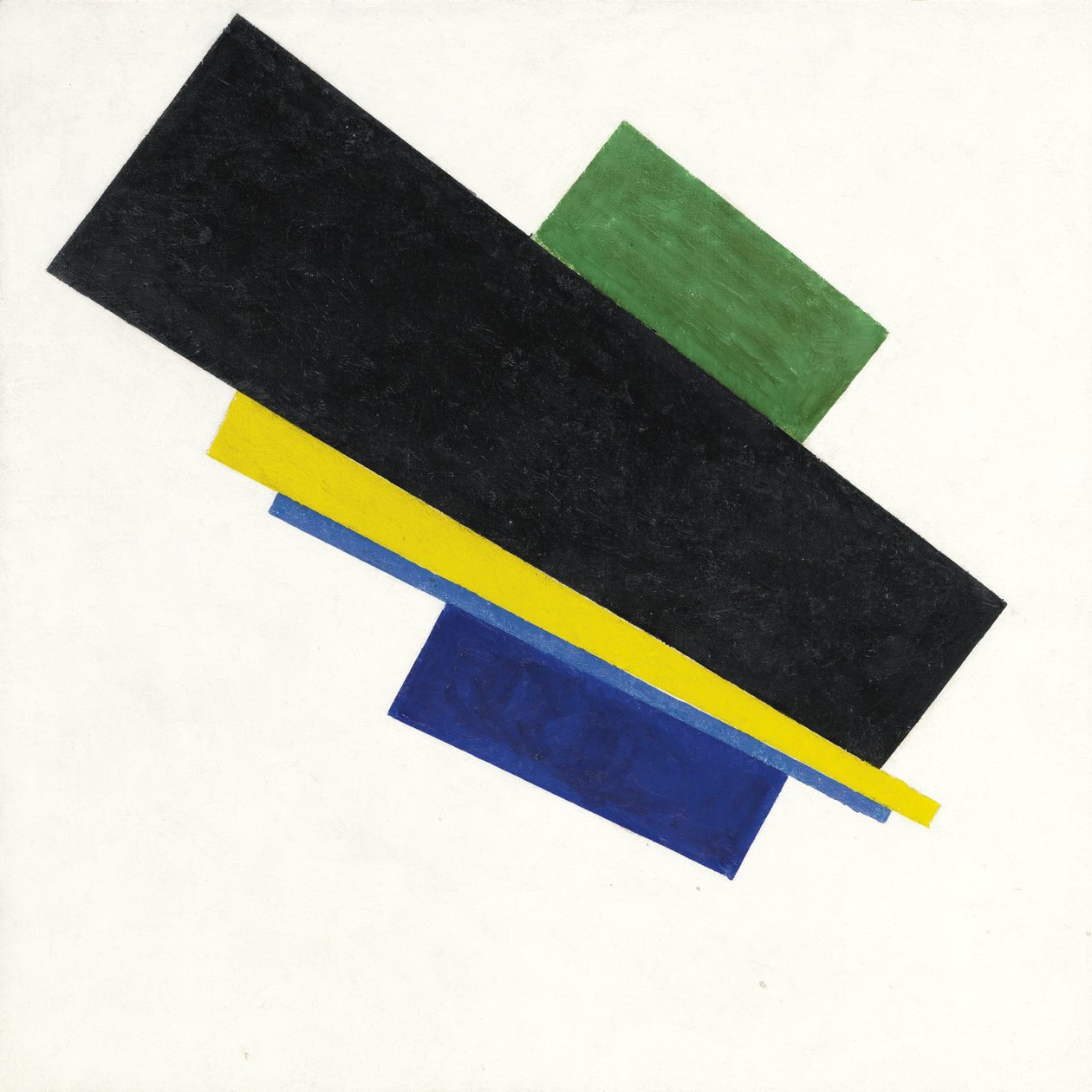 Suprematism, 18:e konstruktionen, 1915 av Kazimir Severinovich Malevich