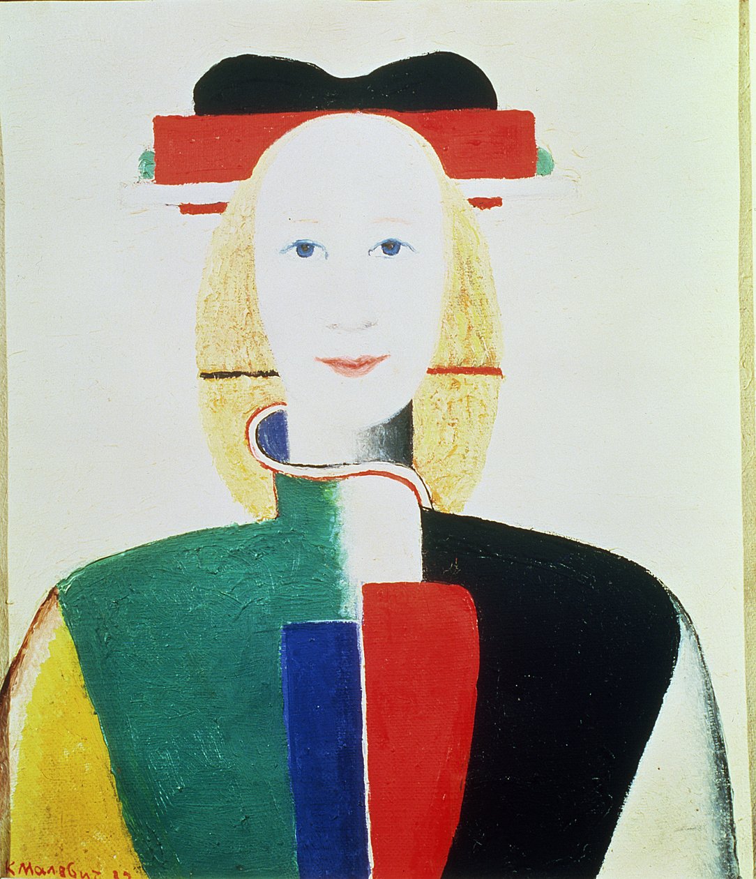 Flickan med hatten (olja) av Kazimir Severinovich Malevich