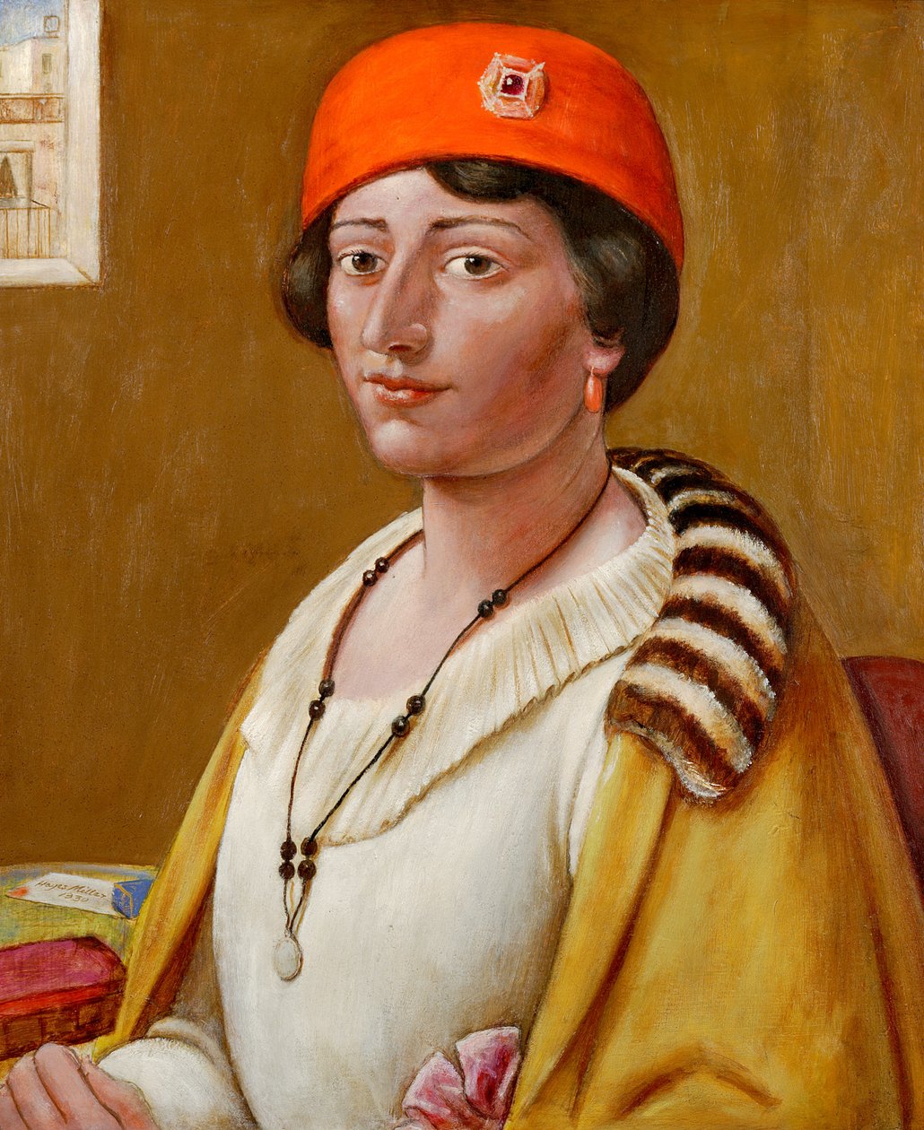 Röd turban av Kenneth Hayes Miller